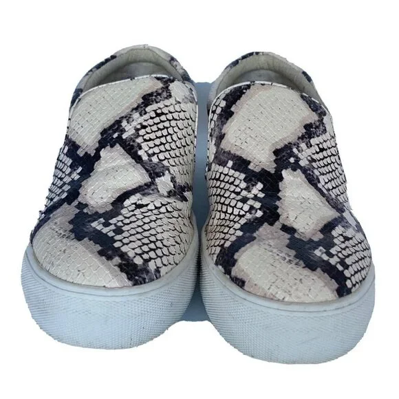 Steve Madden Gills Womens 8M Snake Print Platform Slip on Sneakers Leather Shoes - Picture 3 of 16